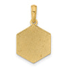 14K Polished D20 Twenty-sided Dice Pendant