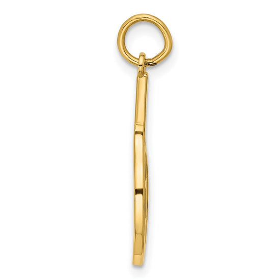 14K Polished Tennis Racket Pendant