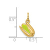 14K Polished Green Enameled Pistachio Pendant