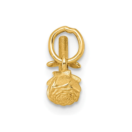 14K Polished Rose Flower Pendant