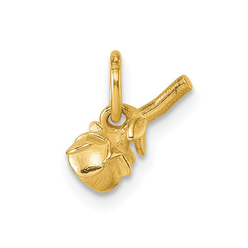 14K Polished Rose Flower Pendant