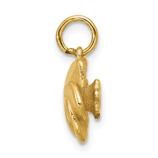 14K Polished Daffodil Flower Pendant