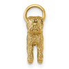 14K Polished Furry Lab Dog Pendant