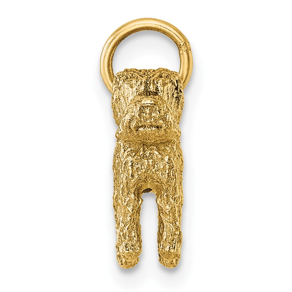 14K Polished Furry Lab Dog Pendant