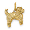 14K Polished Furry Lab Dog Pendant