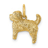 14K Polished Furry Lab Dog Pendant