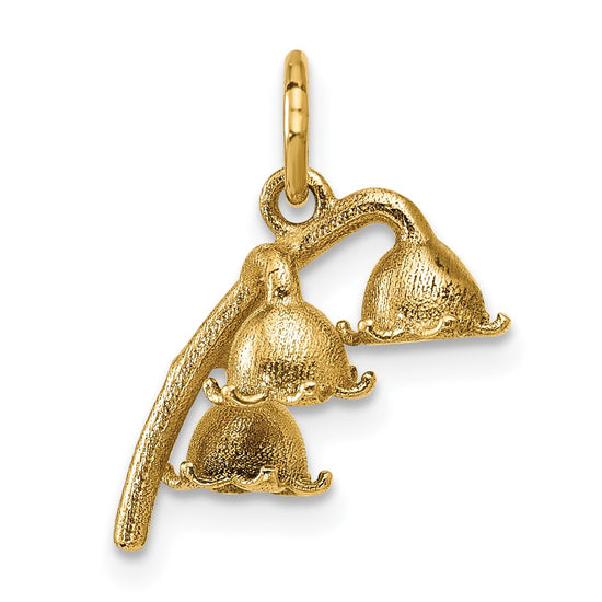 14K Polished Lily of the Valley Pendant