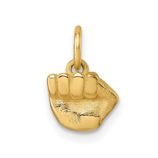 14K Polished Fist Hand Pendant