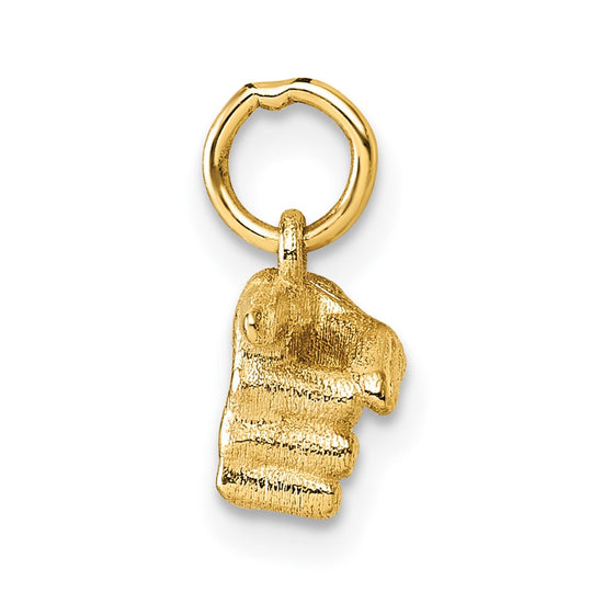 14K Polished 1-Finger Point Hand Pendant