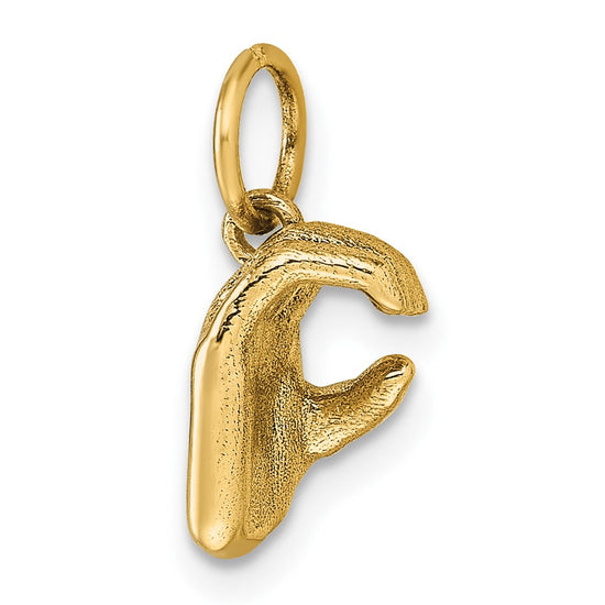Gold ASL Alphabet Pendant