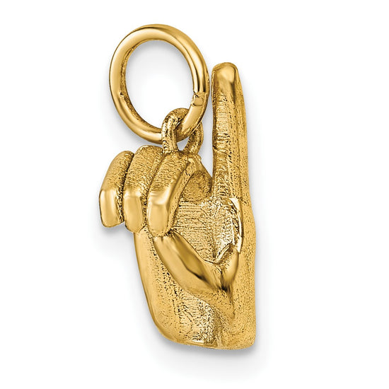 Gold ASL Alphabet Pendant