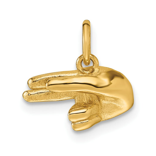 Gold ASL Alphabet Pendant