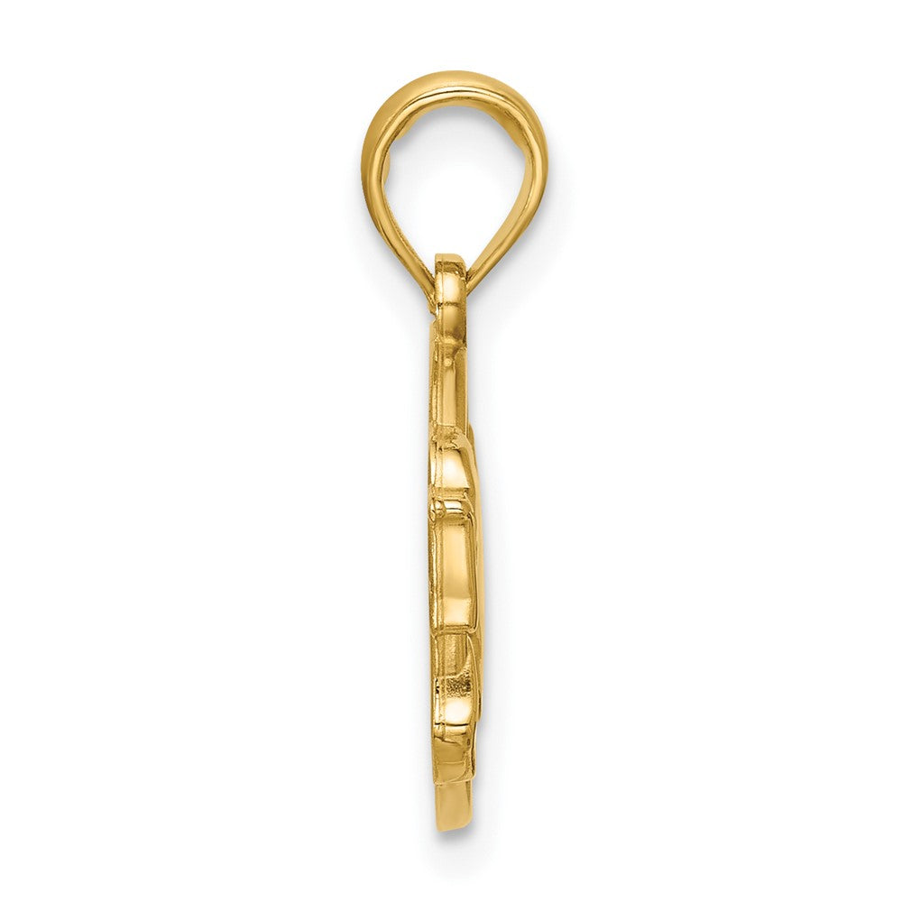 14K Polished Mustang in Circle Pendant