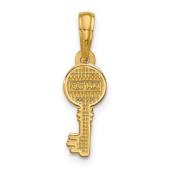 14K Polished Heart Key Pendant