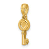 14K Polished Heart Key Pendant
