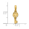 14K Polished Heart Key Pendant