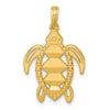 14K Polished Turtle Pendant