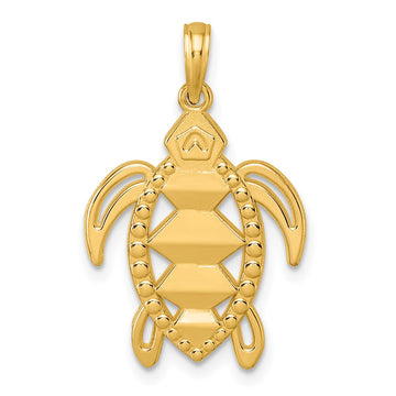 14K Polished Turtle Pendant