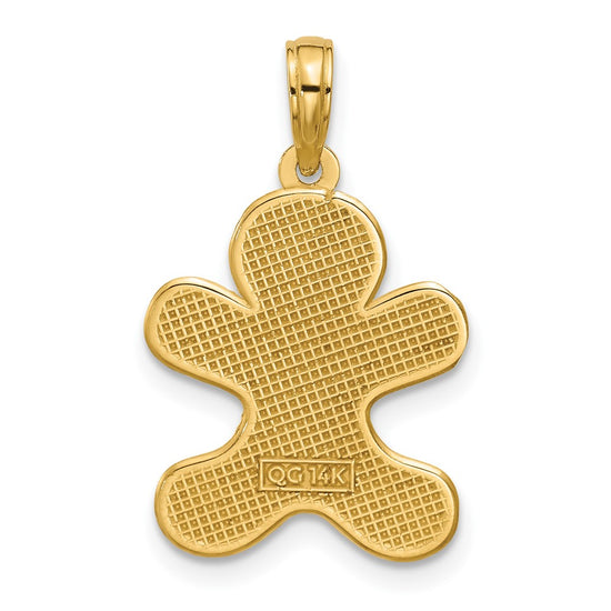 14K Polished Gingerbread Man Pendant