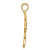 14K Polished Fleur De Lis Cross Pendant