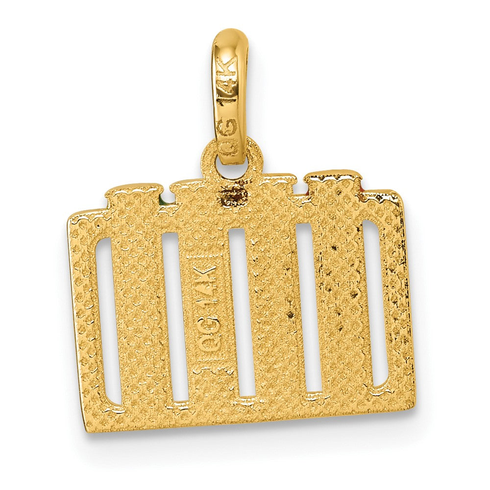 14K Polished Multi-color Enameled Test Tubes Pendant