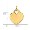 14K Polished Engravable 15mm Heart Disc Pendant