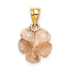 14k Two-tone Rose Charm