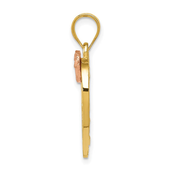 14k Two-Tone with White Rhodium #1 MOM Charm