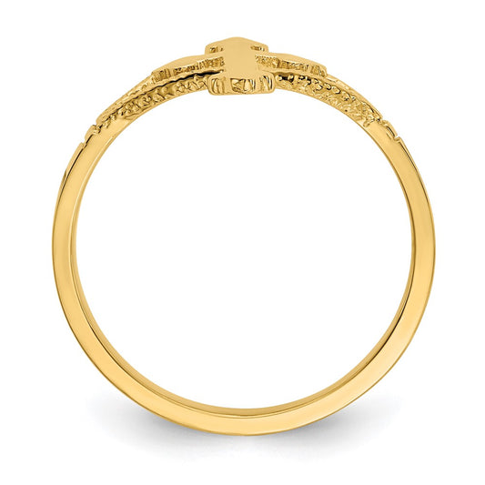 14k Polished Cross Ring