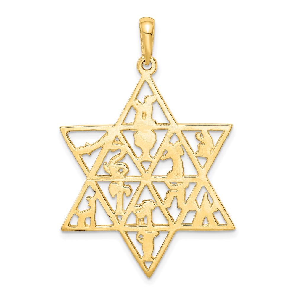 Gold Twelve Tribes Star of David Pendants