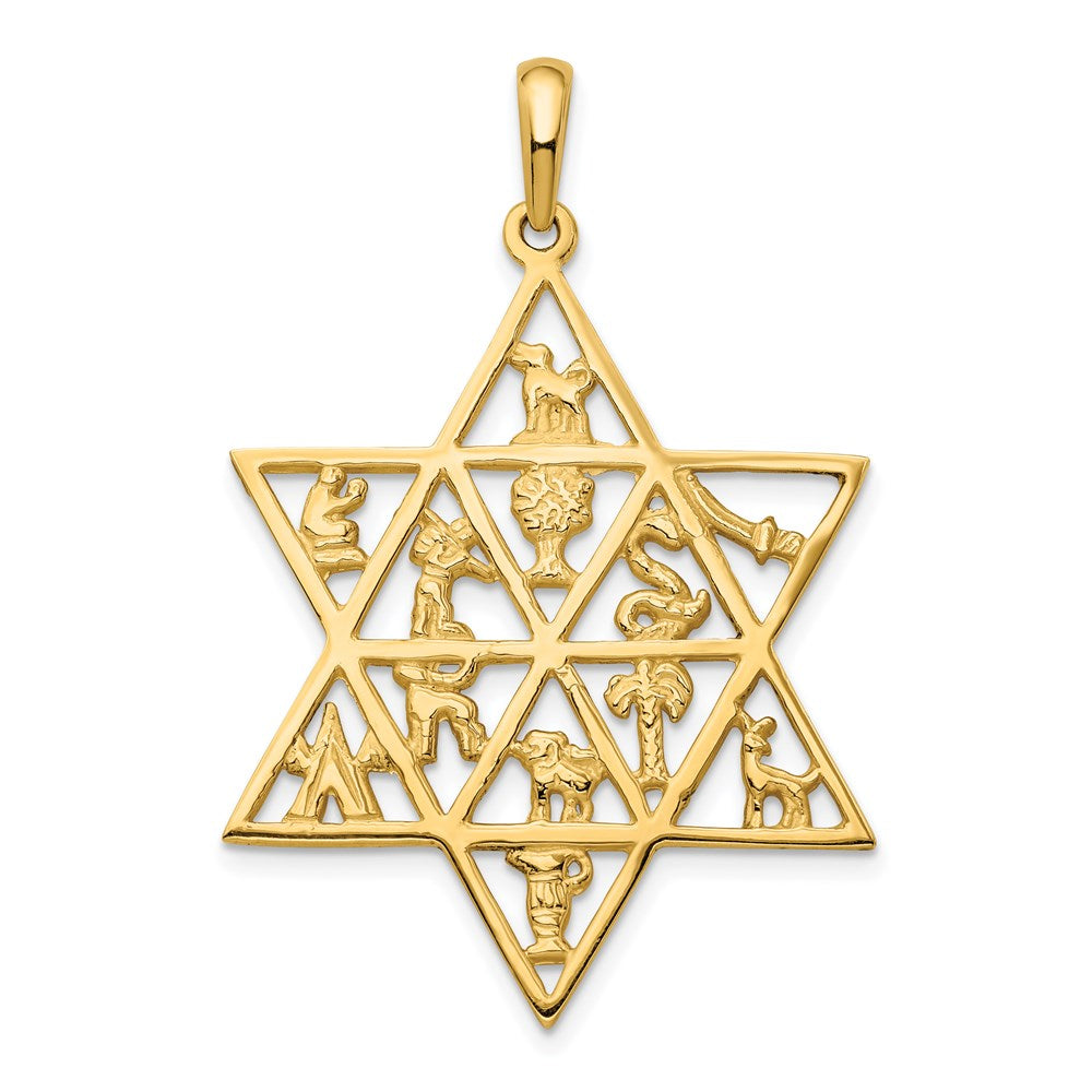 14K 12 Tribes Star Of David Pendant