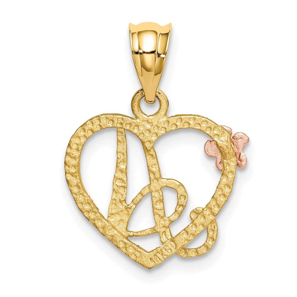 Two-Tone Heart Initial Pendants