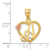 Two-Tone Heart Initial Pendants