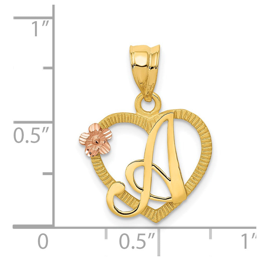 Two-Tone Heart Initial Pendants