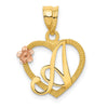 Two-Tone Heart Initial Pendants