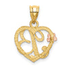 Two-Tone Heart Initial Pendants