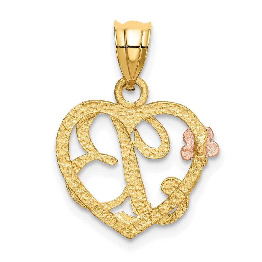 Two-Tone Heart Initial Pendants