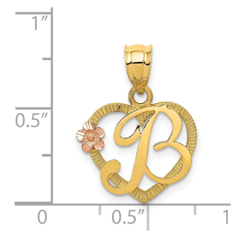 Two-Tone Heart Initial Pendants