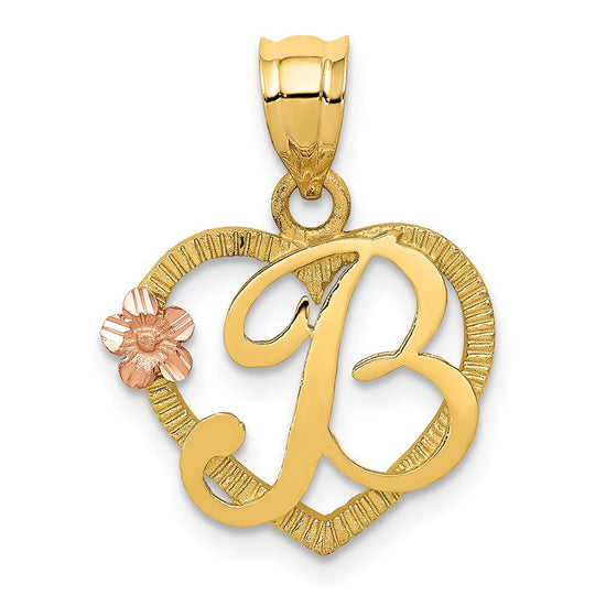 Two-Tone Heart Initial Pendants