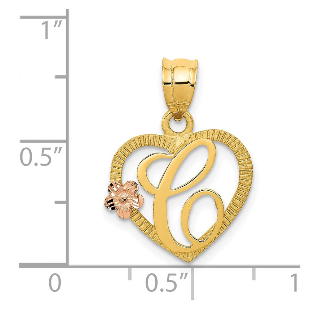 Two-Tone Heart Initial Pendants