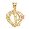 Two-Tone Heart Initial Pendants