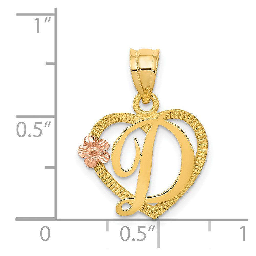 Two-Tone Heart Initial Pendants
