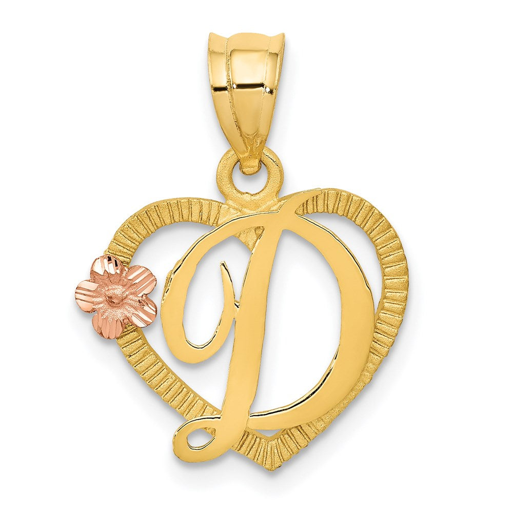 Two-Tone Heart Initial Pendants