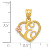 Two-Tone Heart Initial Pendants