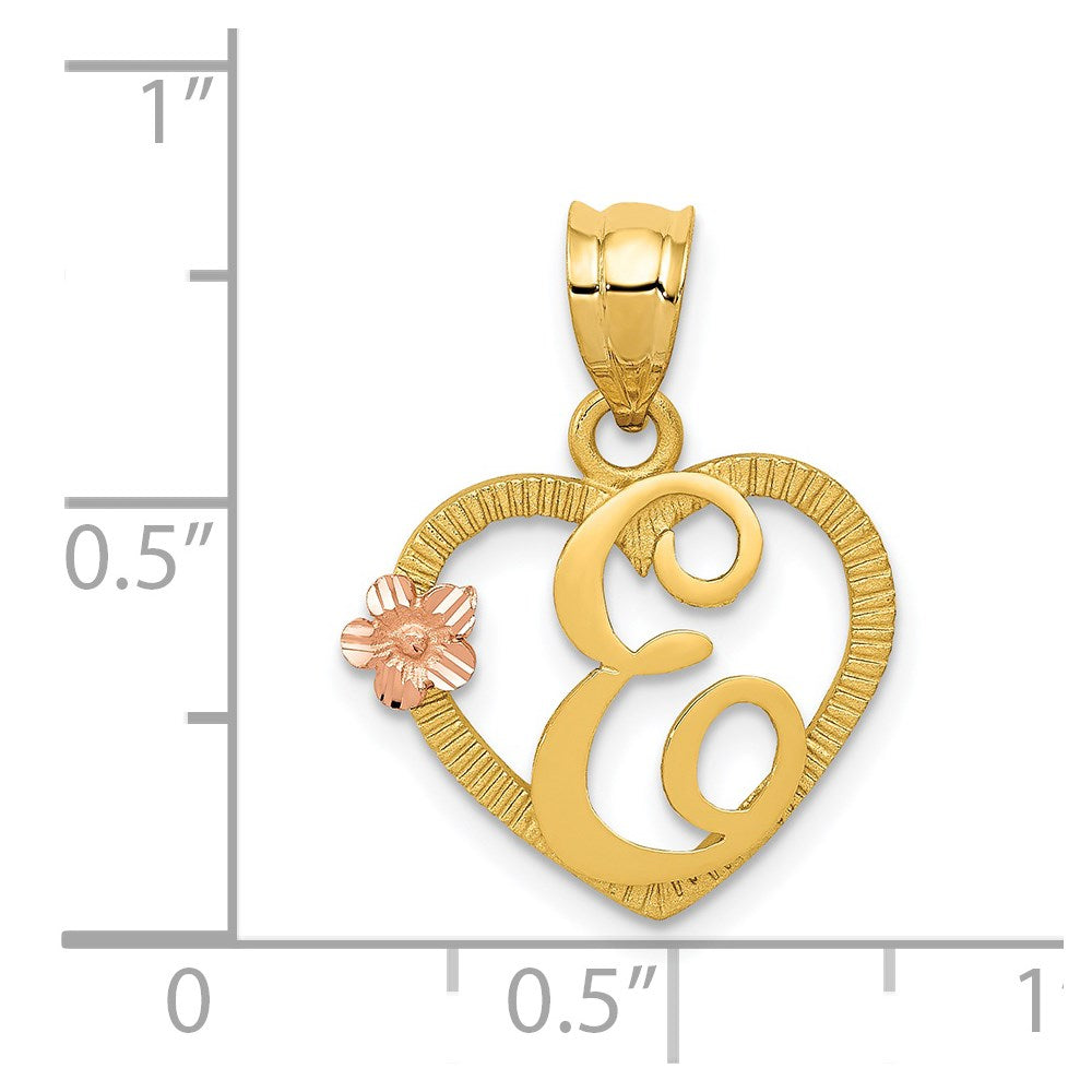 Two-Tone Heart Initial Pendants