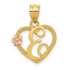 Two-Tone Heart Initial Pendants