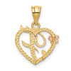 Two-Tone Heart Initial Pendants