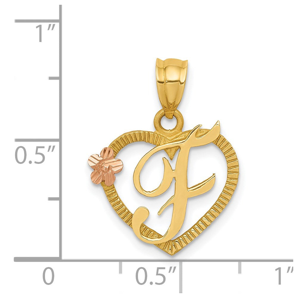 Two-Tone Heart Initial Pendants