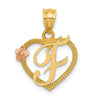 Two-Tone Heart Initial Pendants