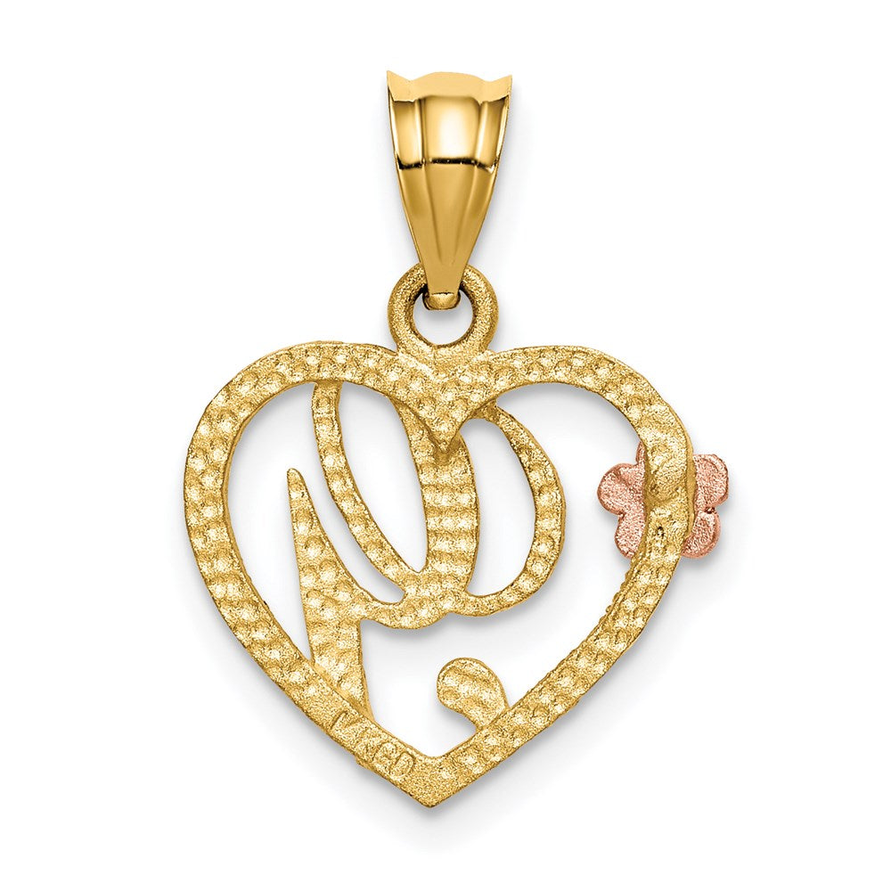 Two-Tone Heart Initial Pendants